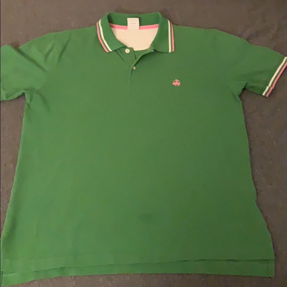Men’s brooks brothers polo Green and pink